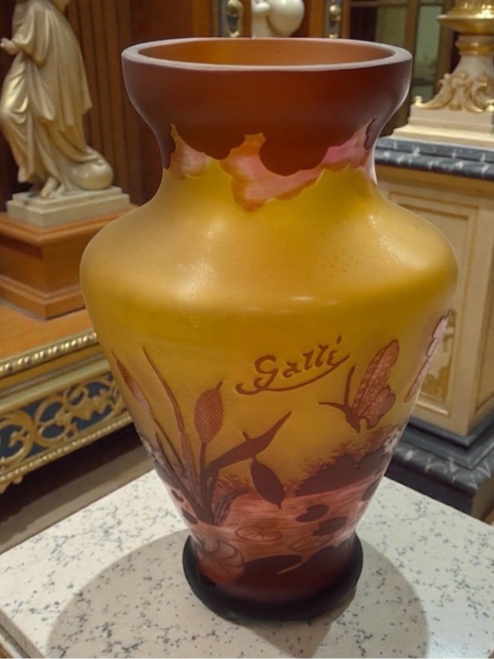 Authentique Émile Galle d’époque Art Nouveau Signed Art Glass Vase Circa 1890´s